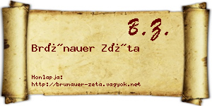 Brünauer Zéta névjegykártya
